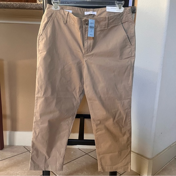 LOFT PETITE CHINO PANTS 12P KHAKI - Picture 2 of 12